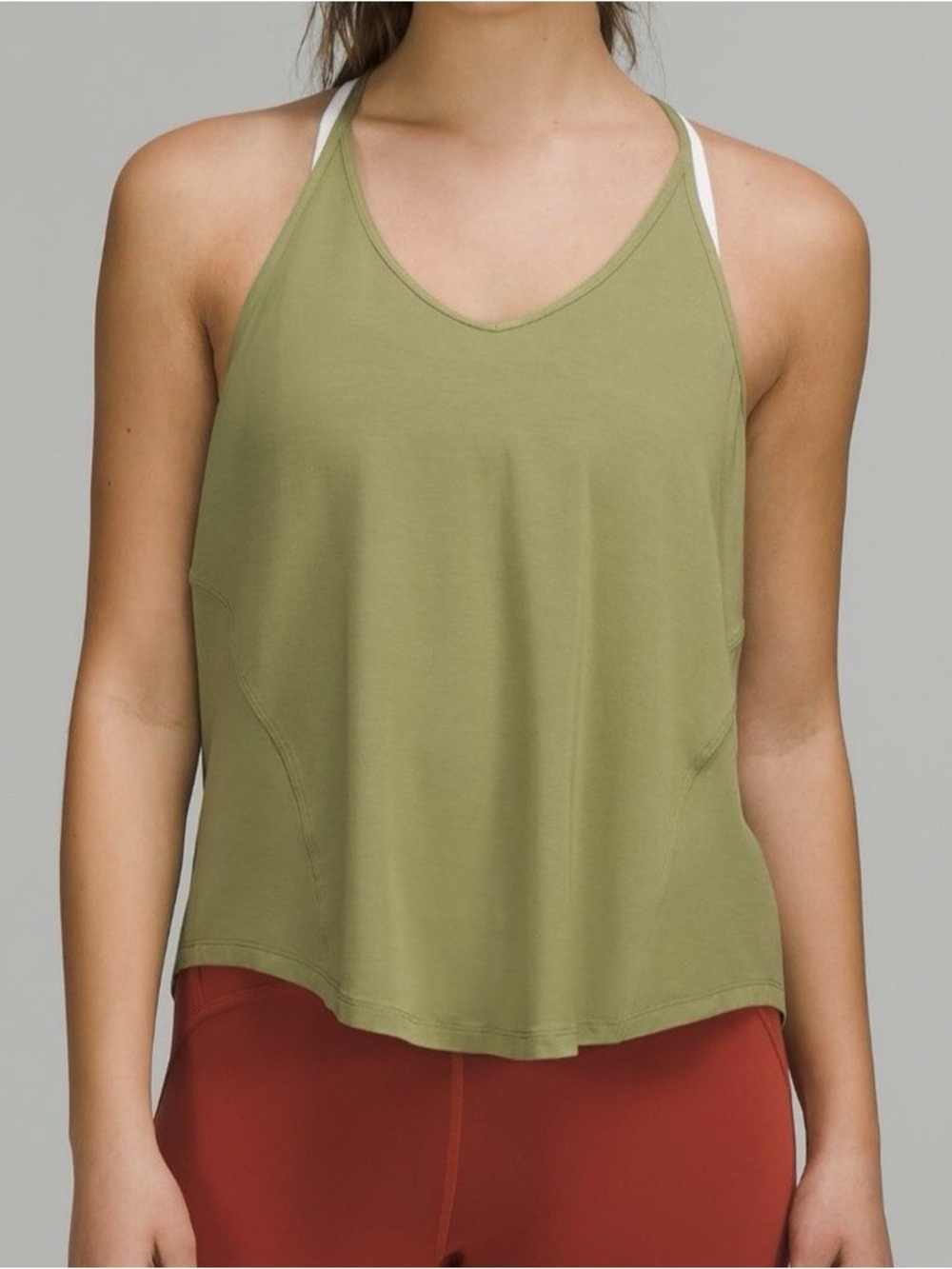 lululemon athletica Modal-Silk Yoga Tank Top in Olive
